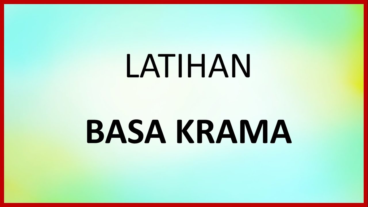 BASA KRAMA YouTube
