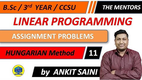 Assignment problems || Lecture 1 || Hungarian method