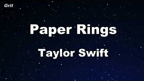 Paper Rings - Taylor Swift Karaoke 【No Guide Melody】 Instrumental