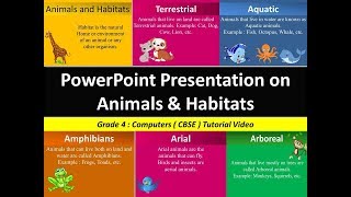 Beautiful Presentation on ' Animals & Habitats' in Powerpoint 2010 -Grade 4 CBSE