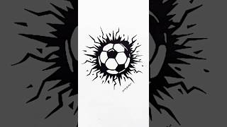 how to draw football ⚽  | stencil Art' | #footballdrawing #stencilart #pencilart #markerart #shorts
