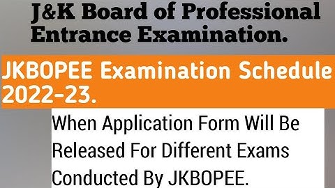 JKBOPEE 2022: Application form Registration Dates/Eligibility/Last Date/Exam Dates/SouthBoy