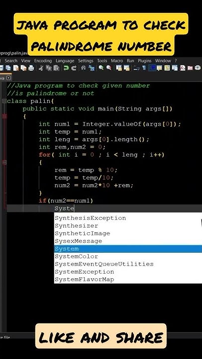 java program tutorial to check number is palindrome or not through ...