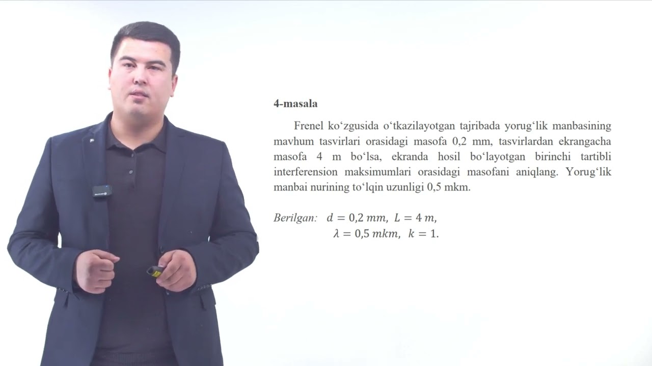 Nazirov Jonibek_To'lqin optikasi_masalalar yechish