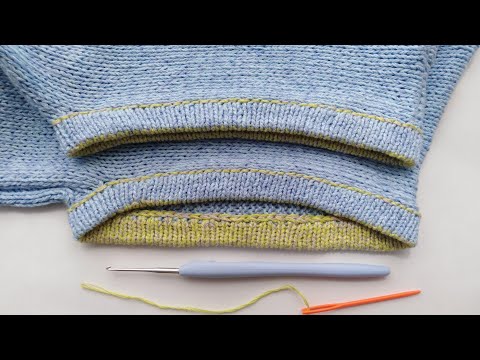 Как обработать край вязаного изделия спицами резинкой