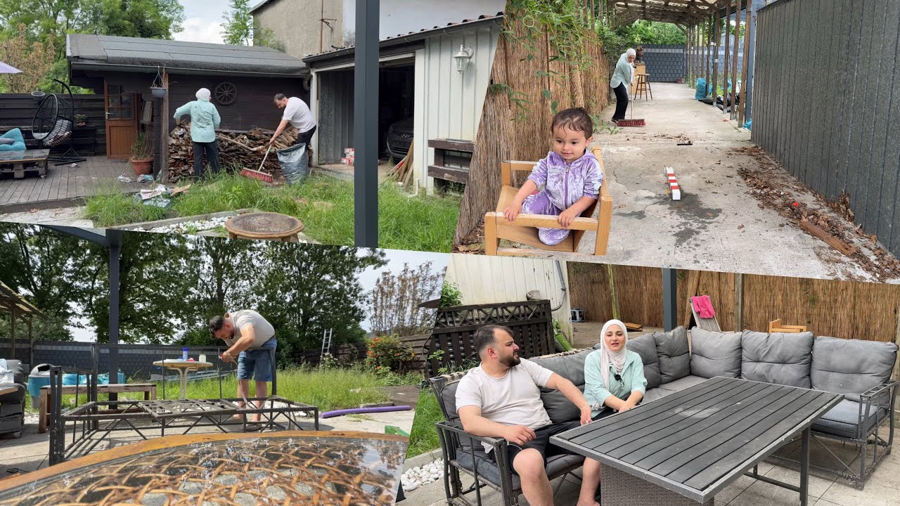 واخيراً كدرنا نظف الحديقه بعد سنين 🥹| بمساعده الزوج الكسول 🤣| ست ملك خبلتنا 🤪