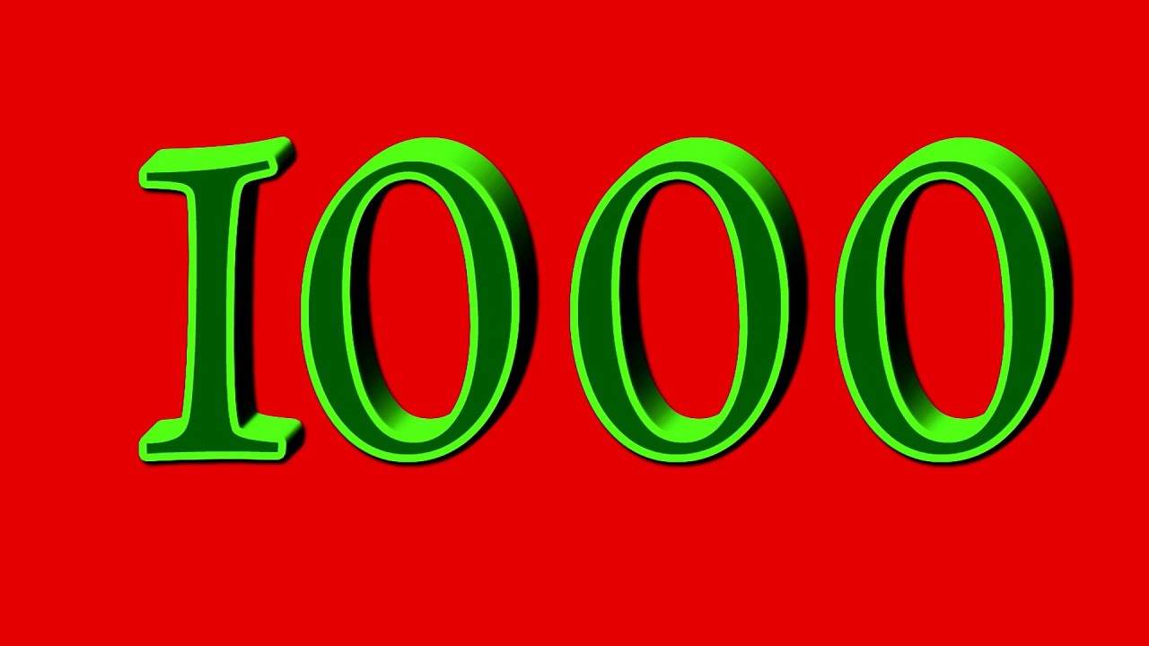 Números de 1 a 1000 coloridos 3D | 1-1000 | Números Verdes no