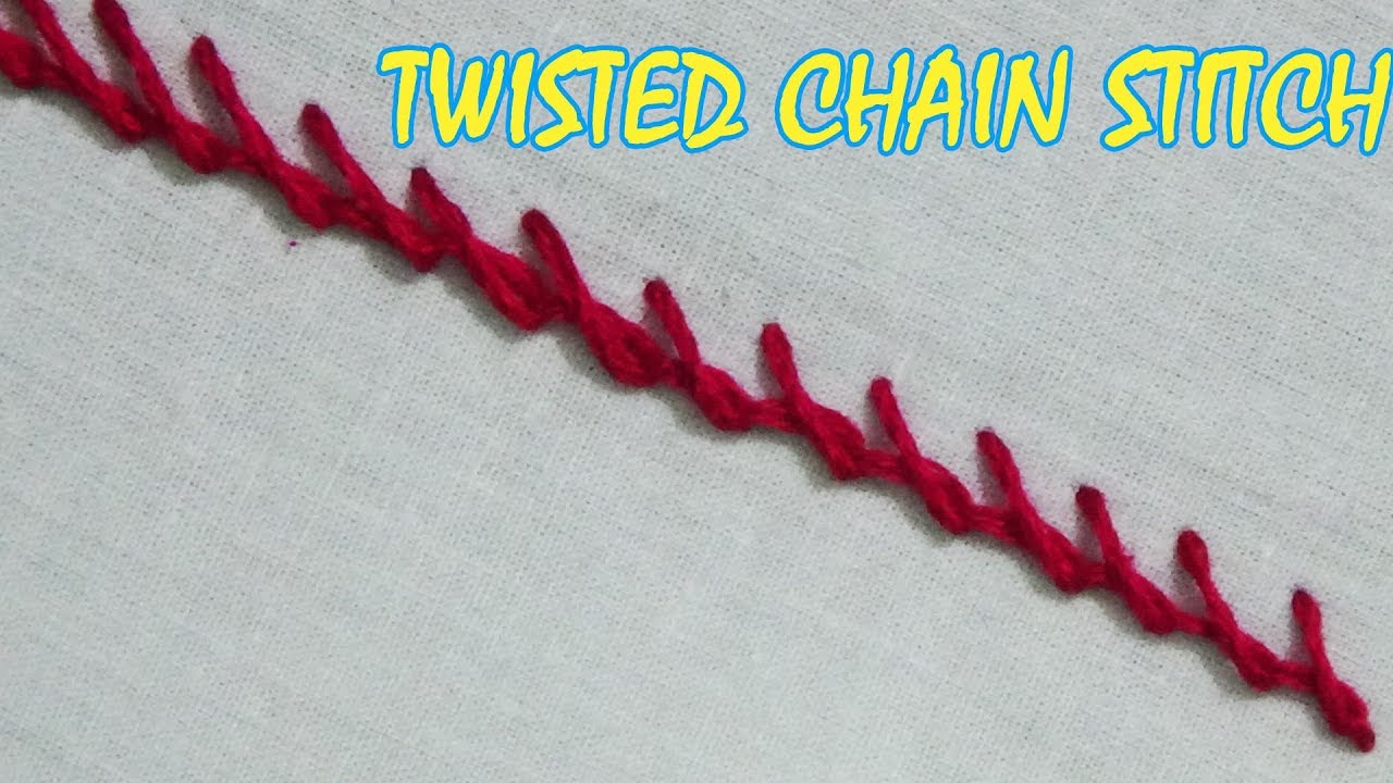 Hand embroidery  twisted chain stitch for beginners  youtube  youtube Hand embroidery  twisted chain stitch for beginners  youtube  youtube