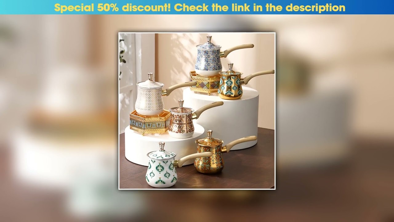 First Look Stainless Steel Turkish Coffee Pot with Long Handle and Lid Chocolate Butter Milk pot Sm