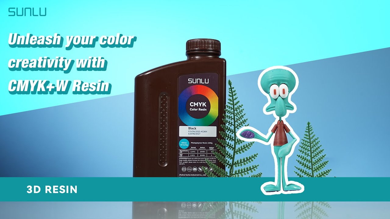 🎨 Unleash your color creativity with SUNLU CMYK+W resin and let your color inspiration shine!