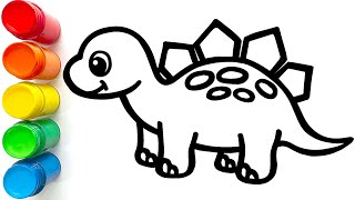 How to Draw a Dinosaur Step by Step | Easy Dinosaur Drawing Tutorial for Beginners