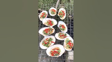 món ngon dễ làm - ￼Trai nướng mỡ hành siêu cay / Ngọc vũ vlog #amthuc #anuong