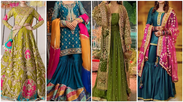 Mehndi dresses/Pakistani wedding dresses/Bridal Dresses/Top Mehndi dresses designs ideas 