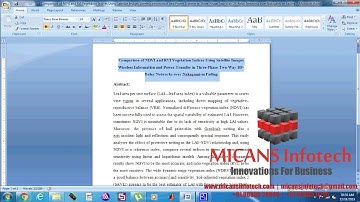 Comparison of NDVI and RVI Vegetation Indices Using Satellite Images Wireless Information and Power