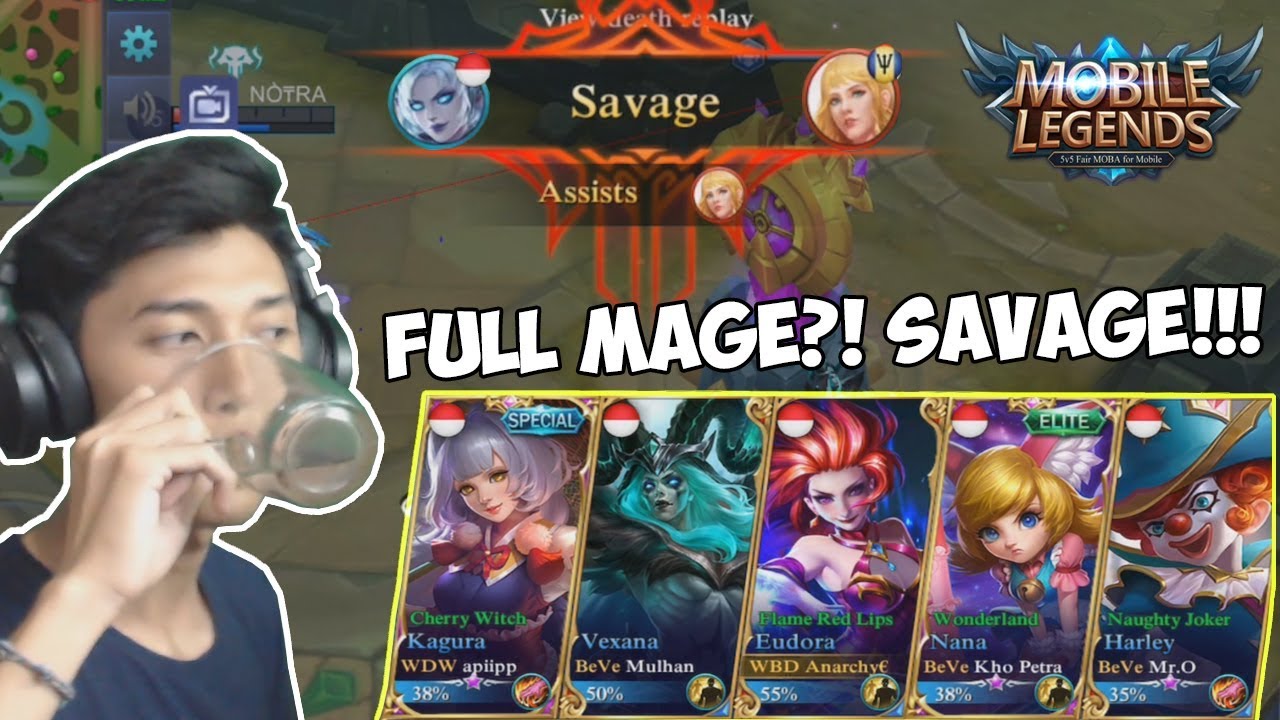 5 YOUTUBER KOCAK FULL MAGE SAVAGE Mobile Legend Indonesia YouTube