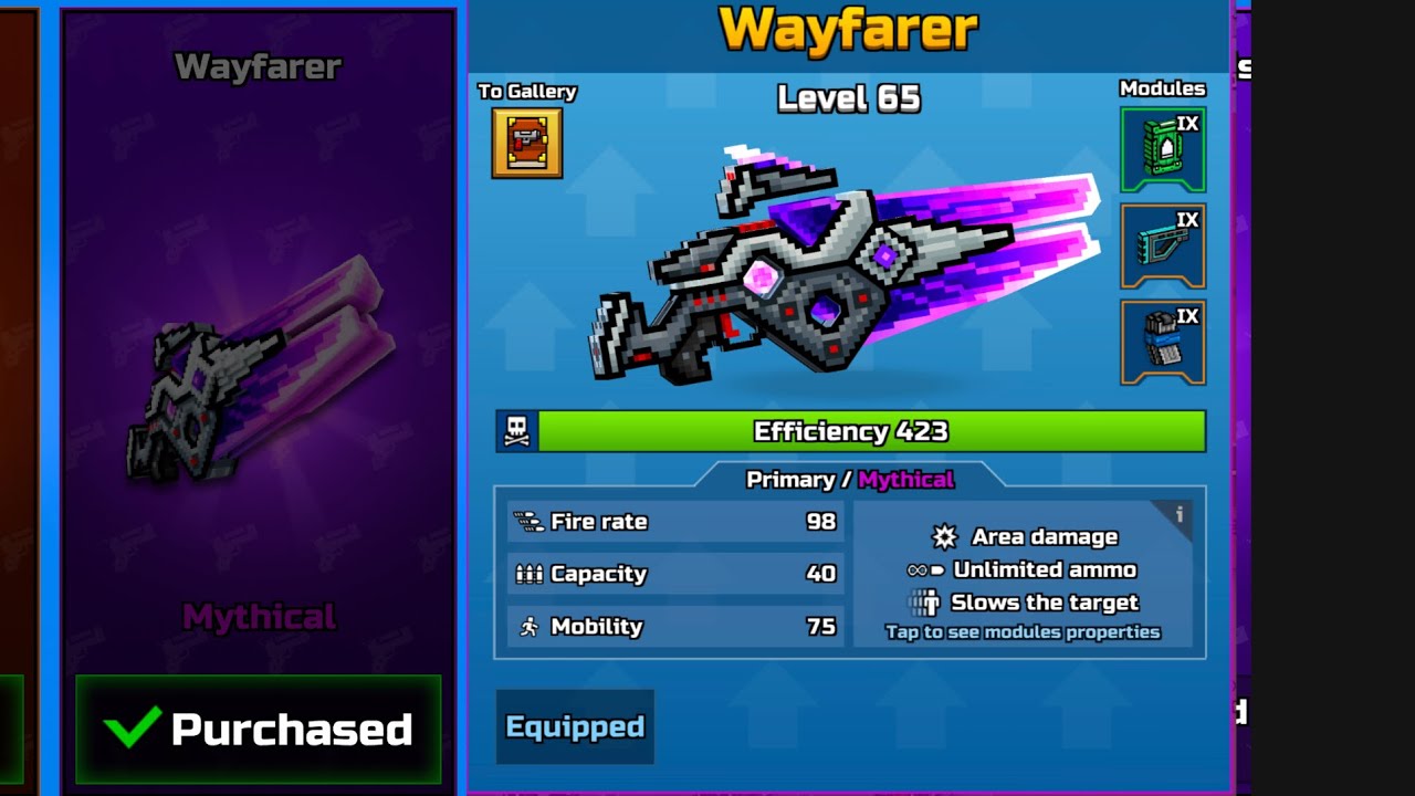 Tournament Shop Weapon Wayfarer Review and Gameplay | Pixel Gun 3D | New Update Weapon