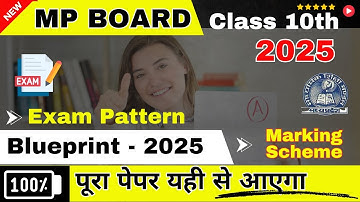 MP Board Class 10th Latest Blueprint |  Pattern & Marking Scheme 2025 | English Syllabus 2024-25