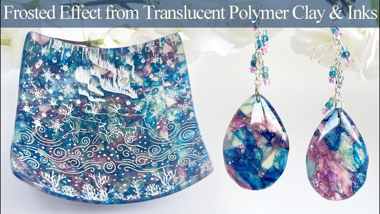 This is the best polymer clay technique - Stained Glass Effect with Translucent Clay & Alcohol Inks