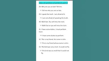 class-10 synthesis of sentences|| Class-10 English question bank synthesis of sentences part-6