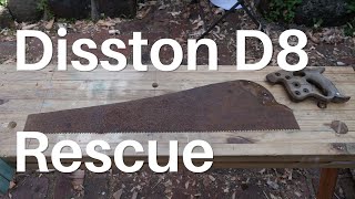 Disston D8 Restoration: Rust removal, etch preservation, re-shaping teeth | Veritas saw file holder.