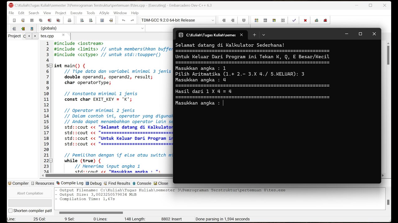 Membuat Kalkulator Sederhana Mennggunakan DEV C++ - YouTube