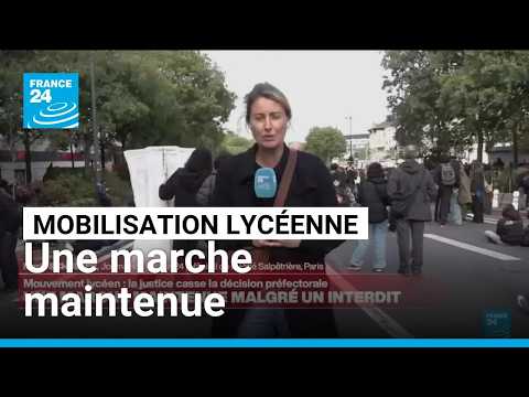 Mobilisation lycéenne : la marche maintenue après la levée de l’interdiction • FRANCE 24