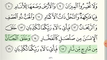 سورة الرحمن (1-28) مكررة كل اية 3 مرات للشيخ ياسر الدوسري