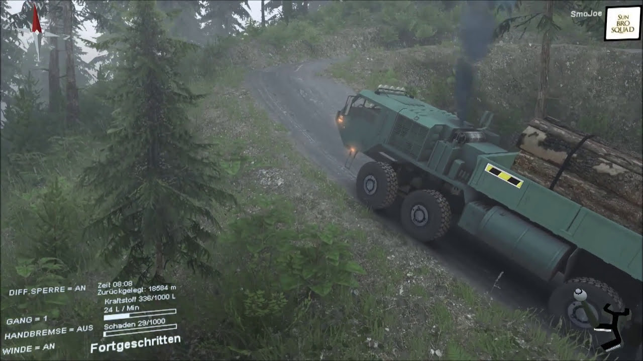 Spintires | Mods | OshKosh HEMTT Road Train #5 | The End | Open Roads Map