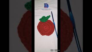 crochet apple 🍎 applique /wait for the video