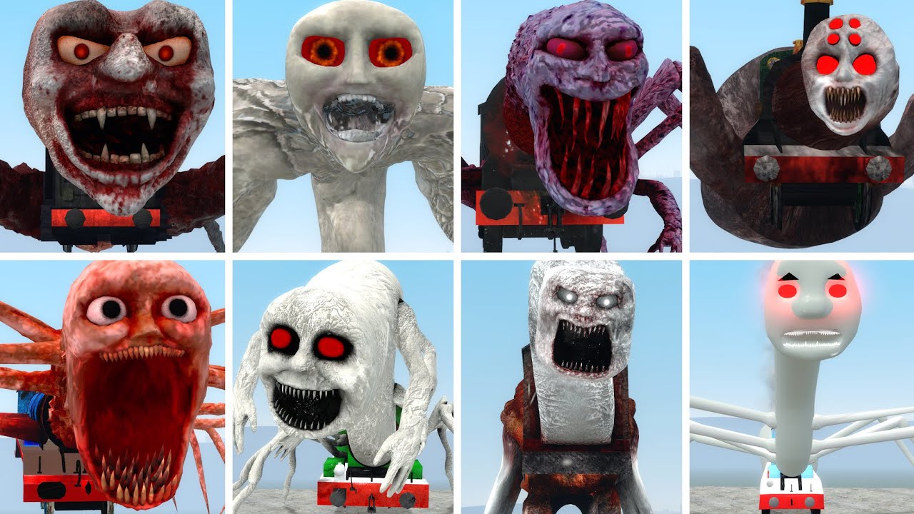 Cursed Thomas and Friends, Cursed Toby, Cursed Percy, Cursed Donald in Garry's Mod