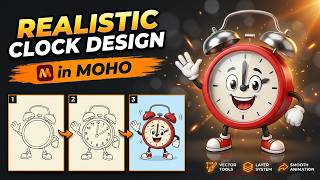 آموزش طراحی ساعت در موهو | Moho Tutorial: Realistic Desk Clock Design