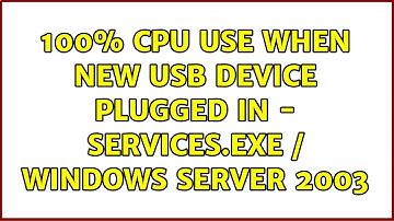 100% CPU use when new usb device plugged in - services.exe / Windows Server 2003 (6 Solutions!!)