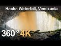 360°, Canaima Lagoon, Venezuela. Part II. Hacha Waterfall. 4K aerial video
