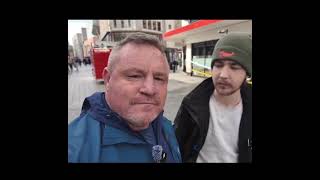 Billy Moore arguing with a vile left in Liverpool city centre
