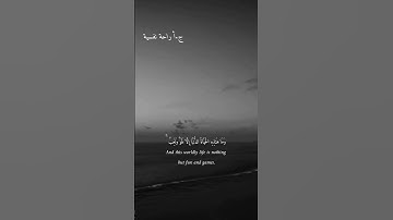 سورة العنكبوت وَمَا هَٰذِهِ الْحَيَاةُ الدُّنْيَا إِلَّا لَهْوٌ وَلَعِبٌ ۚ