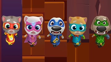 Talking Tom Hero Dash - Funny Moment 5 Heroes Failed In Sliding Walls Gameplay