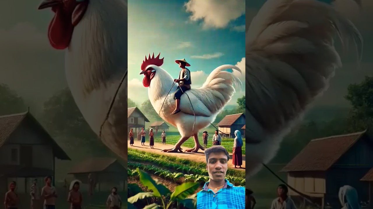A big chicken enters the village, beautiful story #shorts #ai #hen #trending