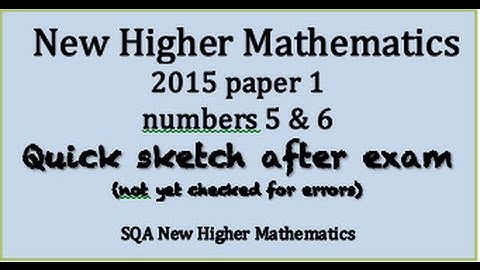 2015 new Higher Maths paper 1 nos. 5 & 6 sketch