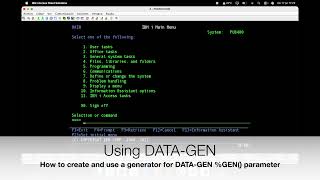Coding in RPG (IBM i/AS400). Creating and using a generator for DATA-GEN