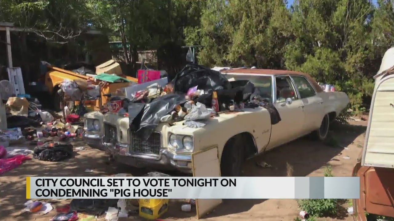 Albuquerque city council set to vote on condemning 'pig house' - YouTube