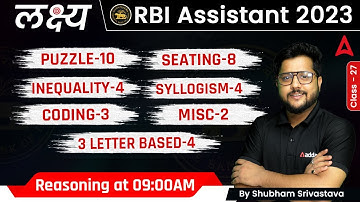 RBI Assistant 2023 | Puzzle, Seating Arrangement, Direction | Reasoning by Shubham Srivastava