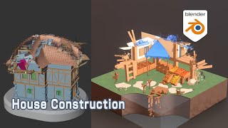 [Tut] Polygon Unfolding in House Construction - Blender Geometry Nodes 3.4