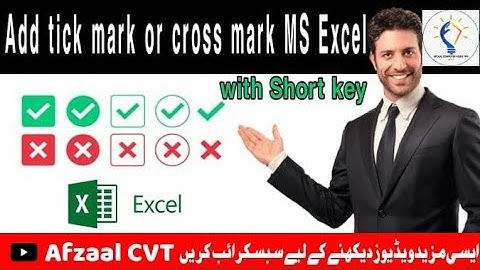 How to insert Tick mark and Cross mark automatically in MS Excel tips & tricks 2022