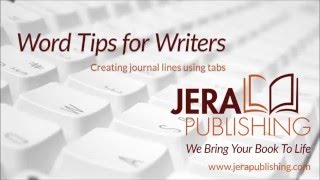 Word Tips for Writers: Creating Journal Lines in Microsoft Word