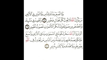 سورة لقمان 7 القسم السابع تكرار كيفي من .. ولا تصعر خدك للناس .. إلى .. ولا كتاب منير