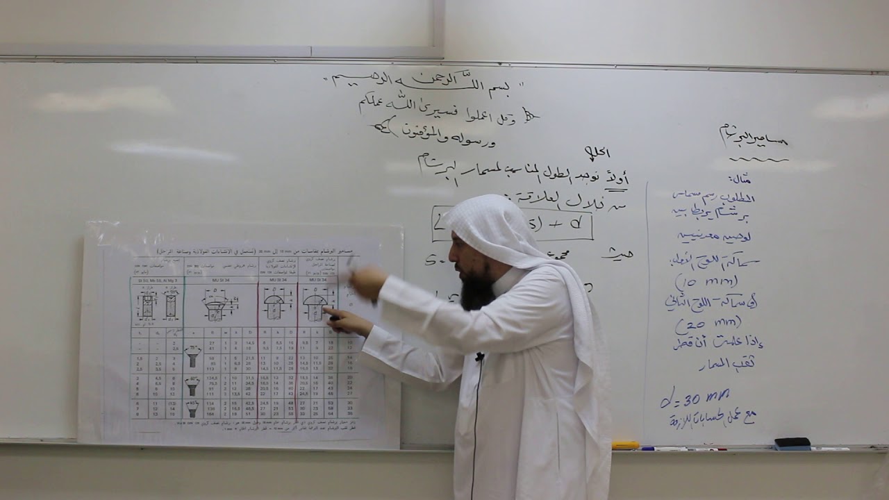 رسم مسامير البرشام مع عمل الحسابات اللازمة