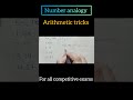 Number analogy #numberpattern #numberanalogy #missingnumber #arithmetic #reasoning #ssccgl #bank