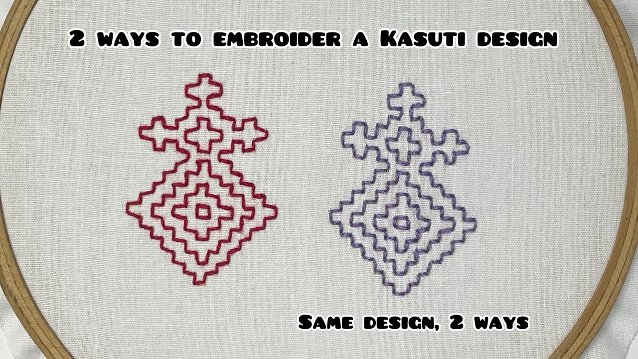 2 ways to embroider a kasuti design #kasutiembroidery