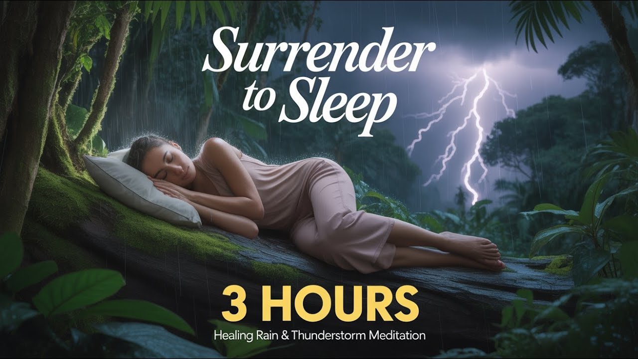Surrender to Sleep | Healing Rain🌧️Thunderstorm Meditation. 3 HOURS OF RESTORING YOUR INNER BALANCE