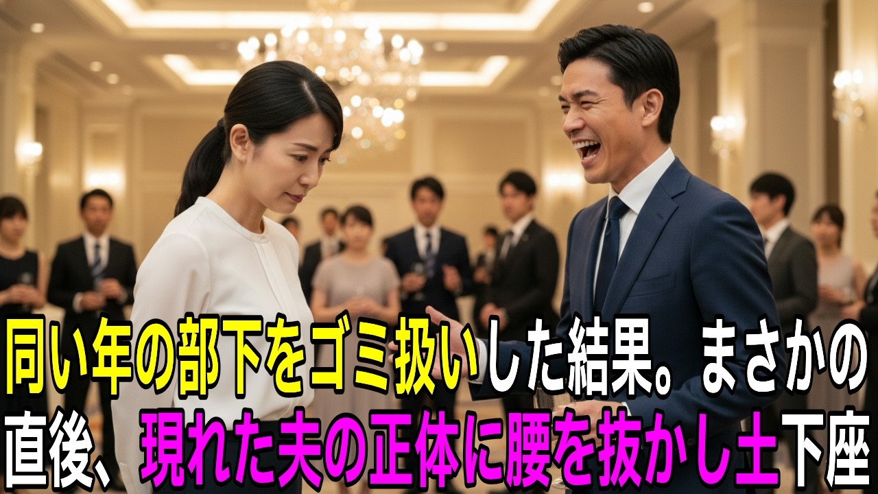 「どうせ旦那もゴミだろ？ｗ」と創立記念パーティーで同い年の部下를 嘲笑した結果、夫の正体に腰を抜かし土下座ｗ